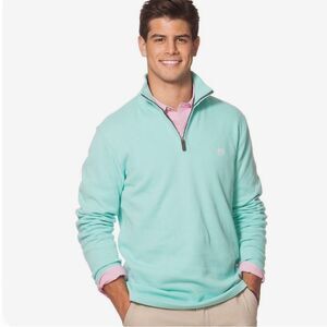 Izod Saltwater ice green 1/4 zip pullover comfort relaxed sweater size medium